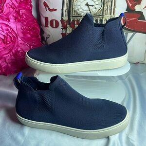 Rothy's Womens Navy High Top Pull On Shoe Round Toe Elastic Sides Size EU‎ 7.5